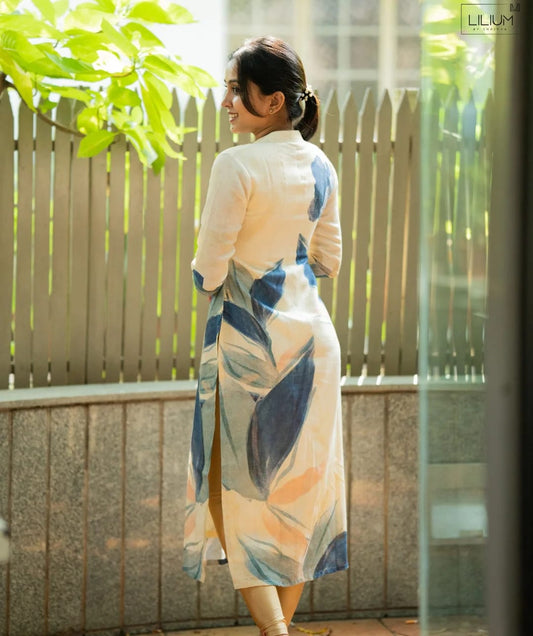 Muslin Silk Digital Print Summer Kurta Set for Women