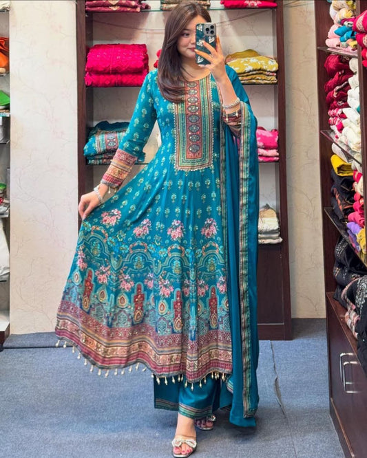 Premium Rajasthani Anarkali Suit Set with Dupatta