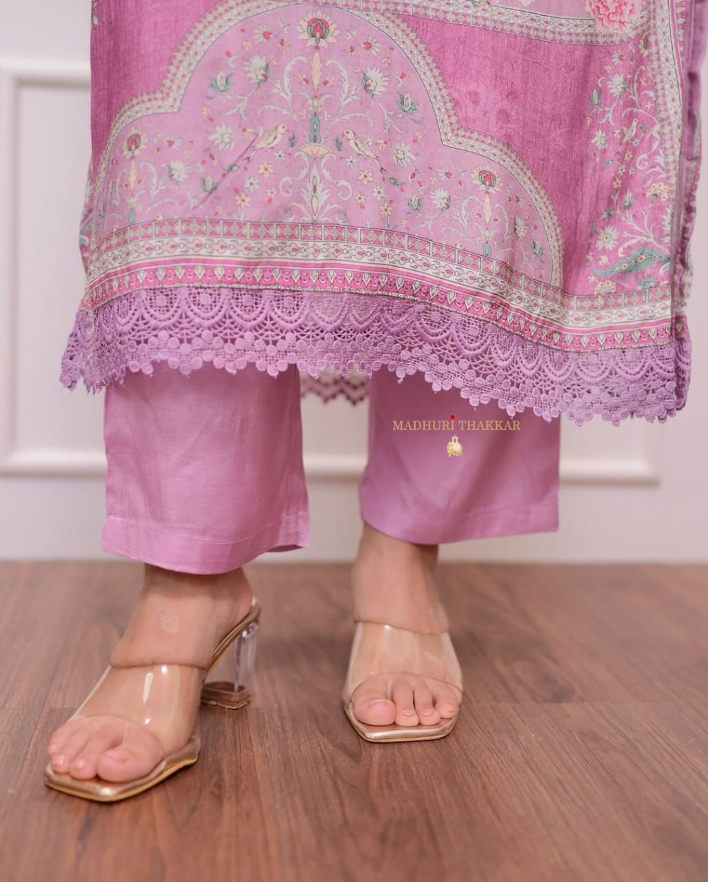 Lilac Soft Muslin Embroidered Suit Set