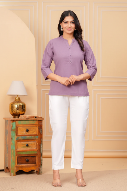 Elegant Lavender Rayon Straight Kurti for Women