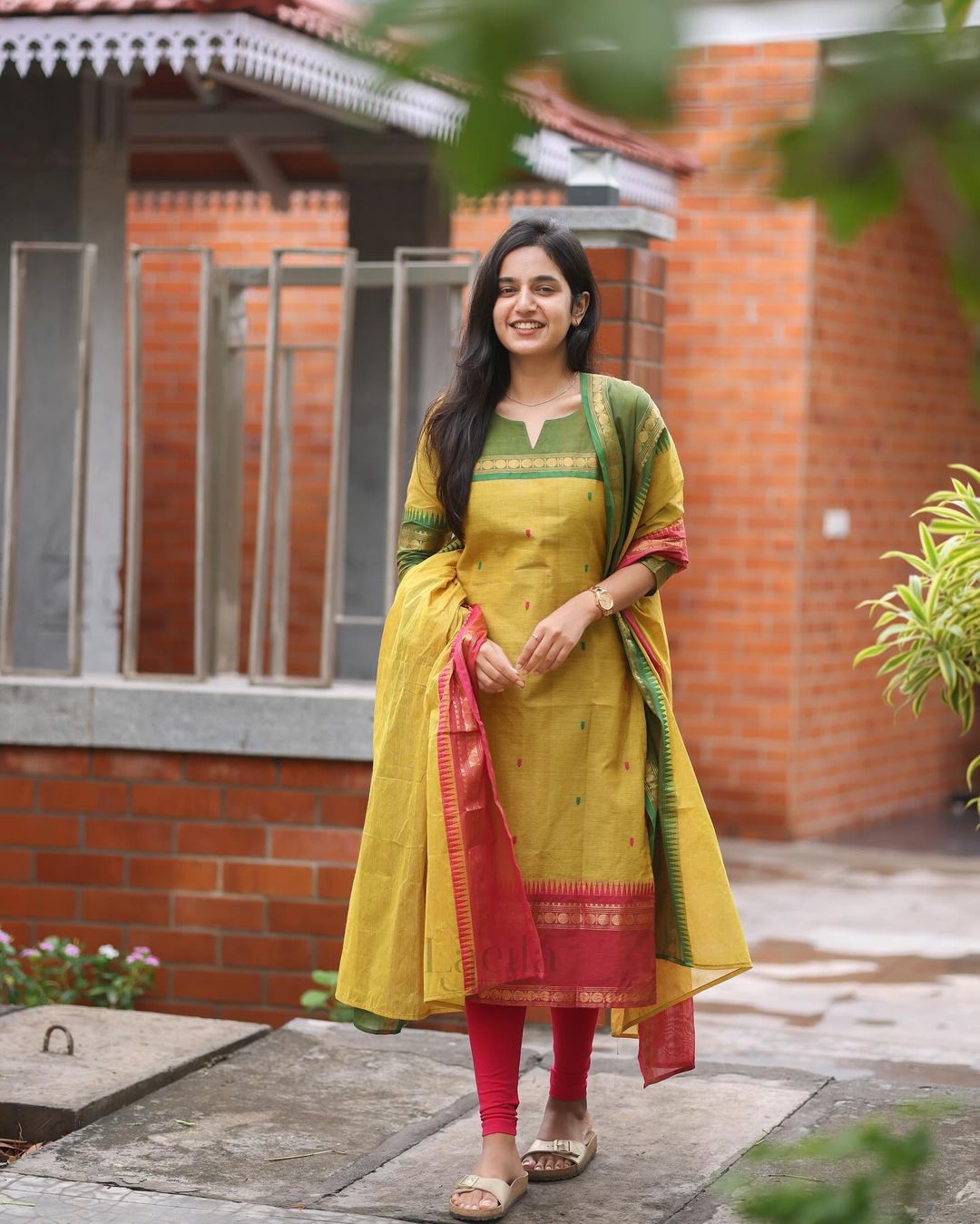 Pure Kanchi Cotton Suit Set with Zari Jacquard Dupatta for Women