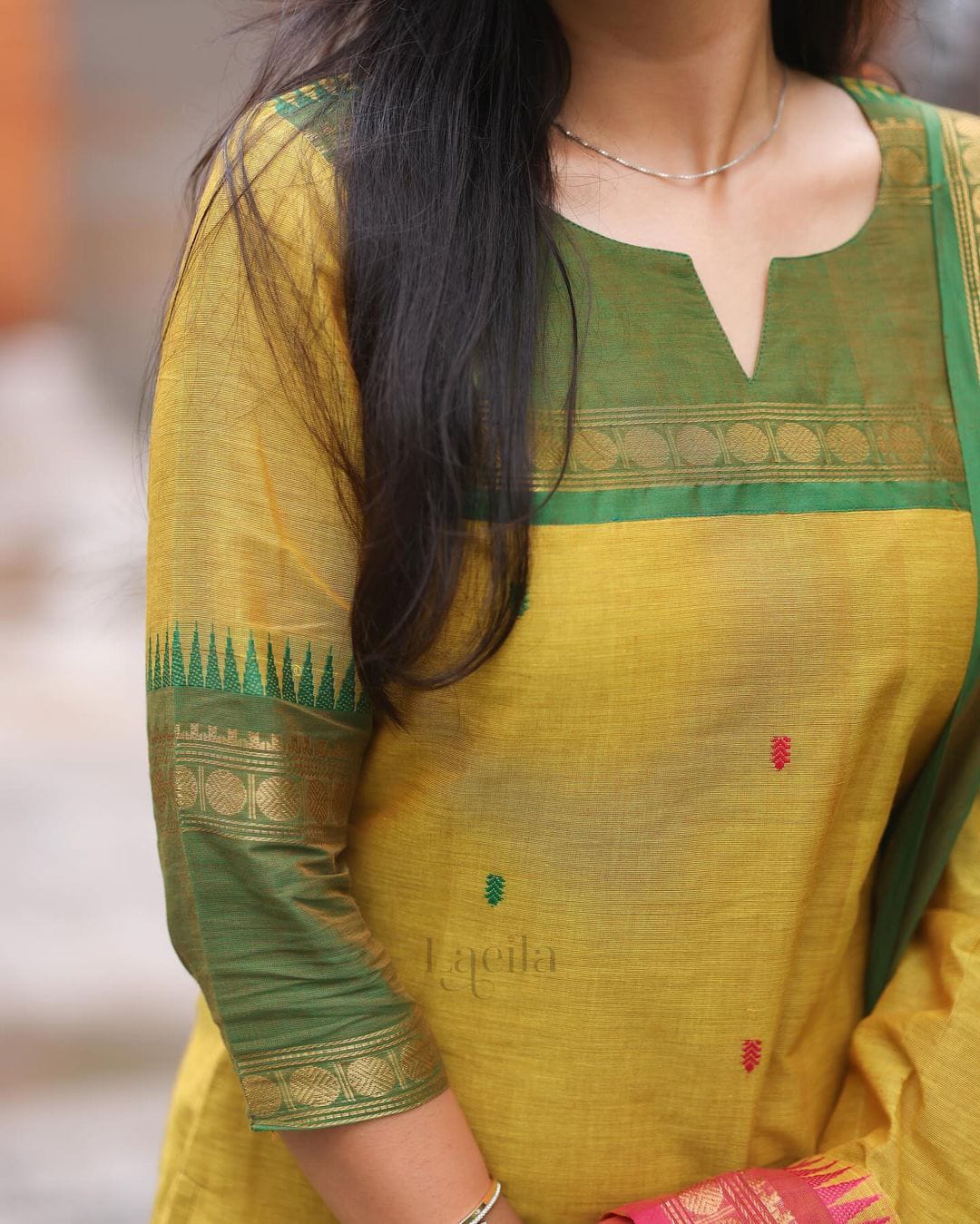 Pure Kanchi Cotton Suit Set with Zari Jacquard Dupatta for Women