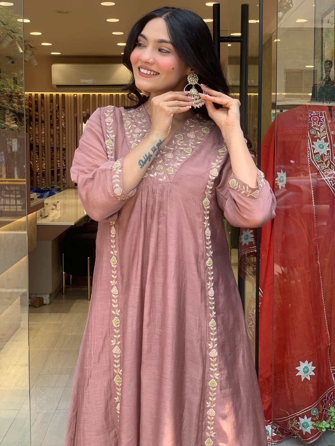 Premium Mul Chanderi Kurti Pant & Dupatta