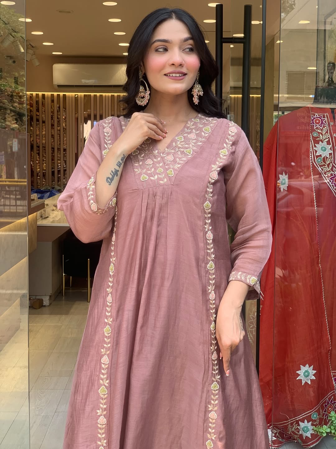 Premium Mul Chanderi Kurti Pant & Dupatta