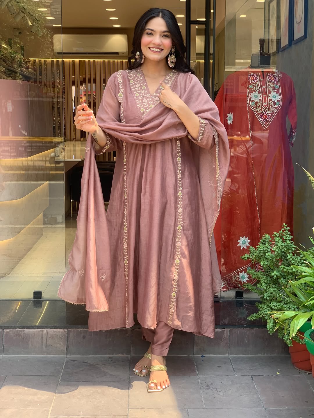 Premium Mul Chanderi Kurti Pant & Dupatta