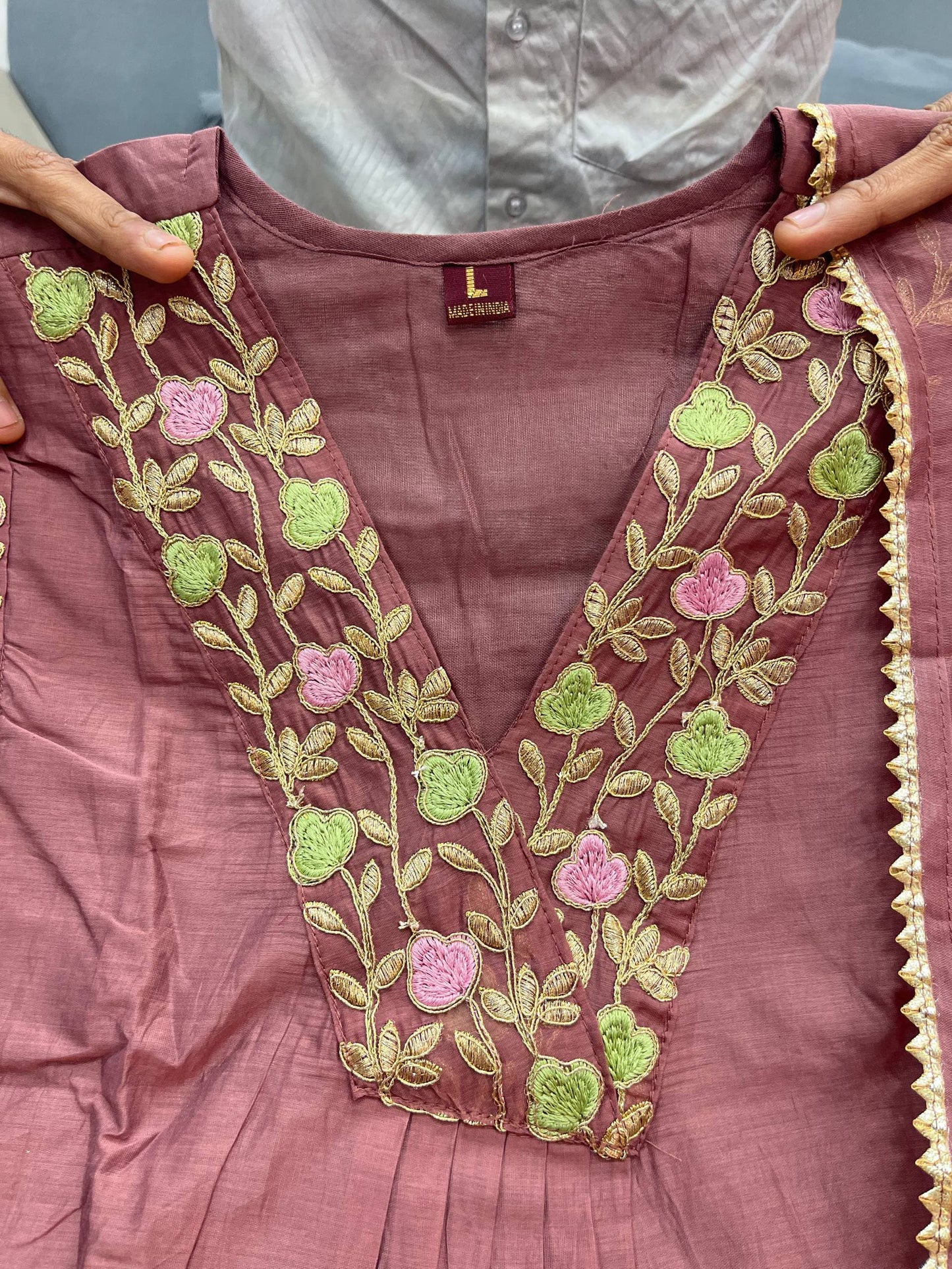 Premium Mul Chanderi Kurti Pant & Dupatta
