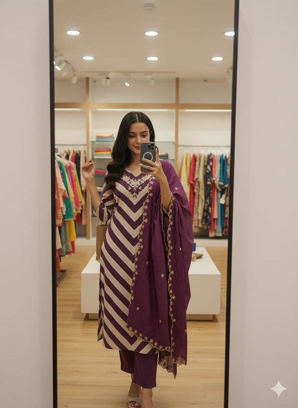 Designer Chanderi Wedding Party Wear Set