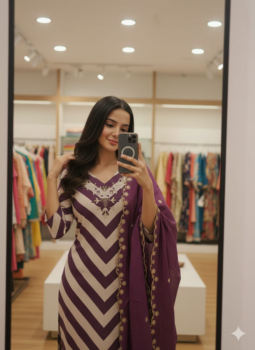 Designer Chanderi Wedding Party Wear Set
