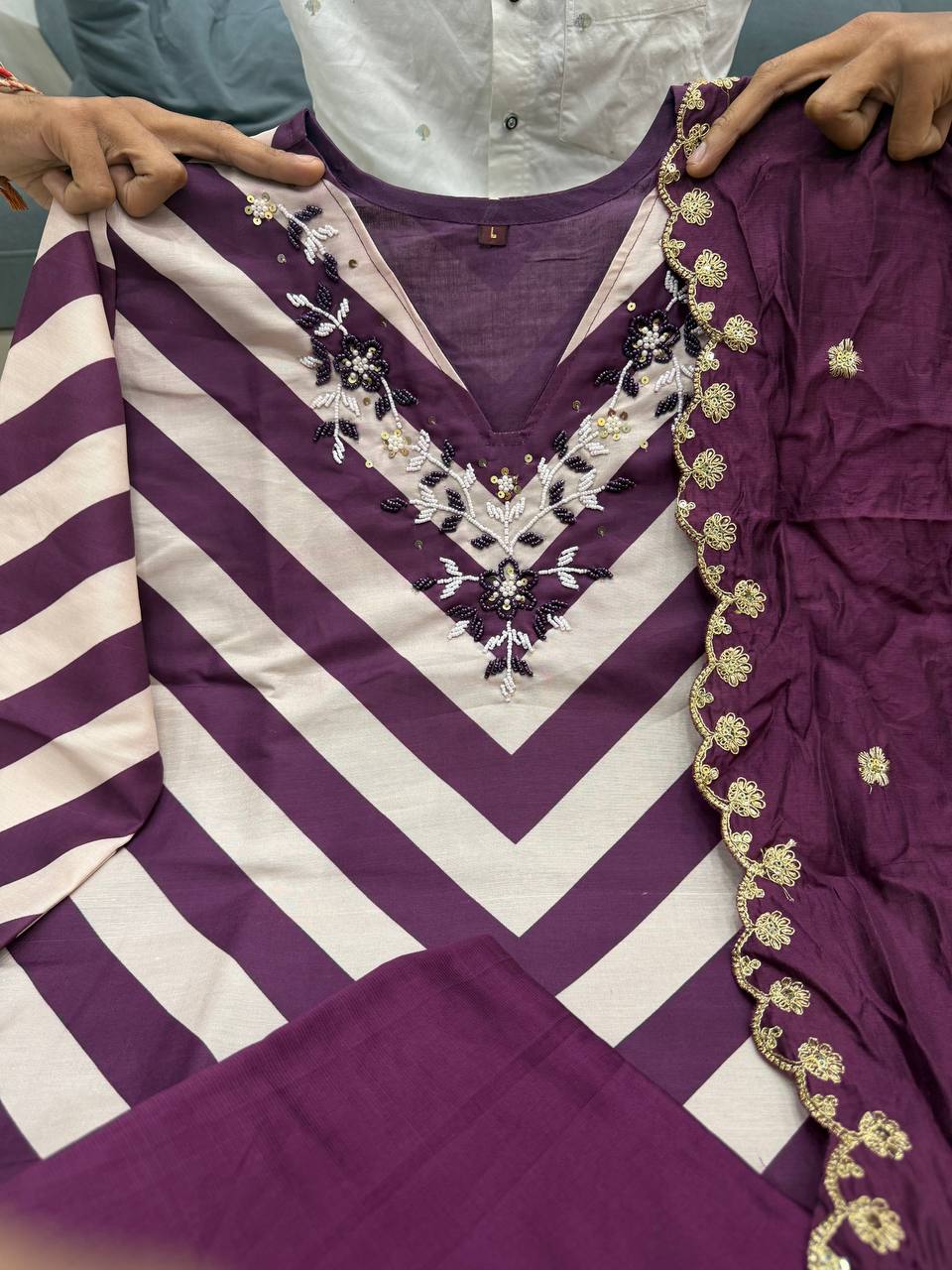 Designer Chanderi Wedding Party Wear Set