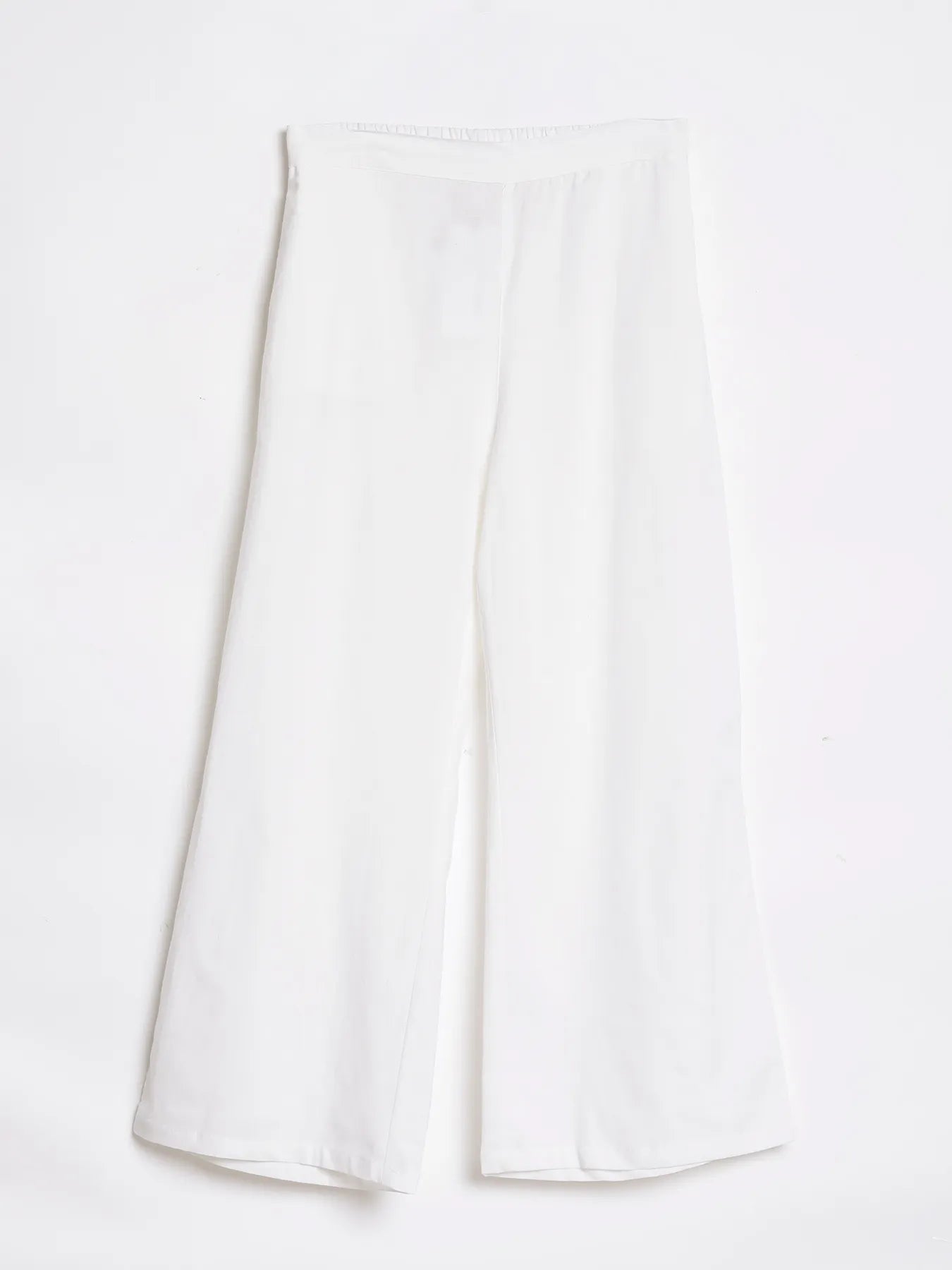 Women White Airy Linen Wide Leg Pant