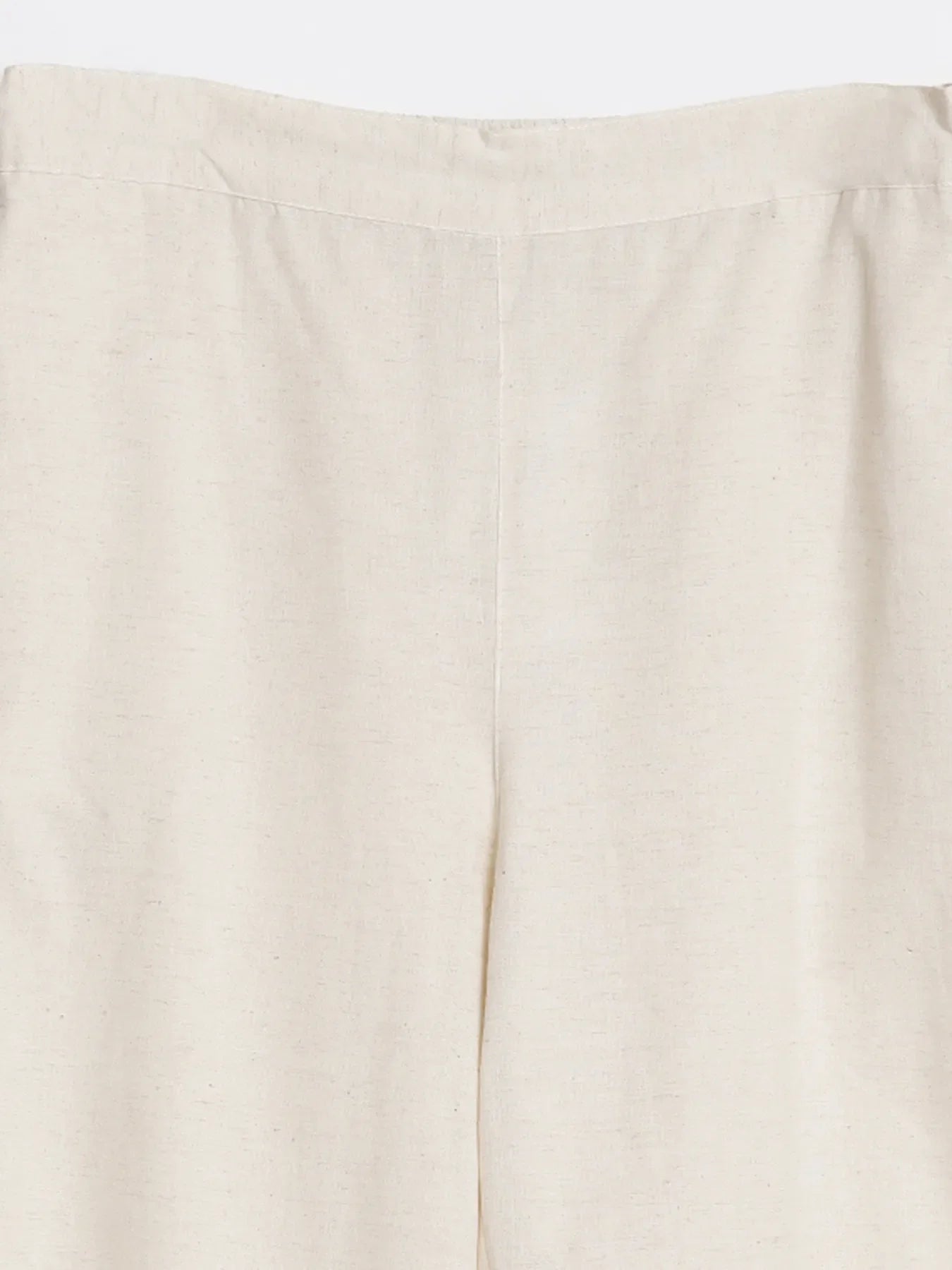 Women Ecru Airy Linen Wide Leg Pant