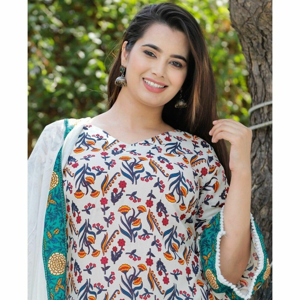 Rayon Printed Kurti Sharara Set with Dupatta