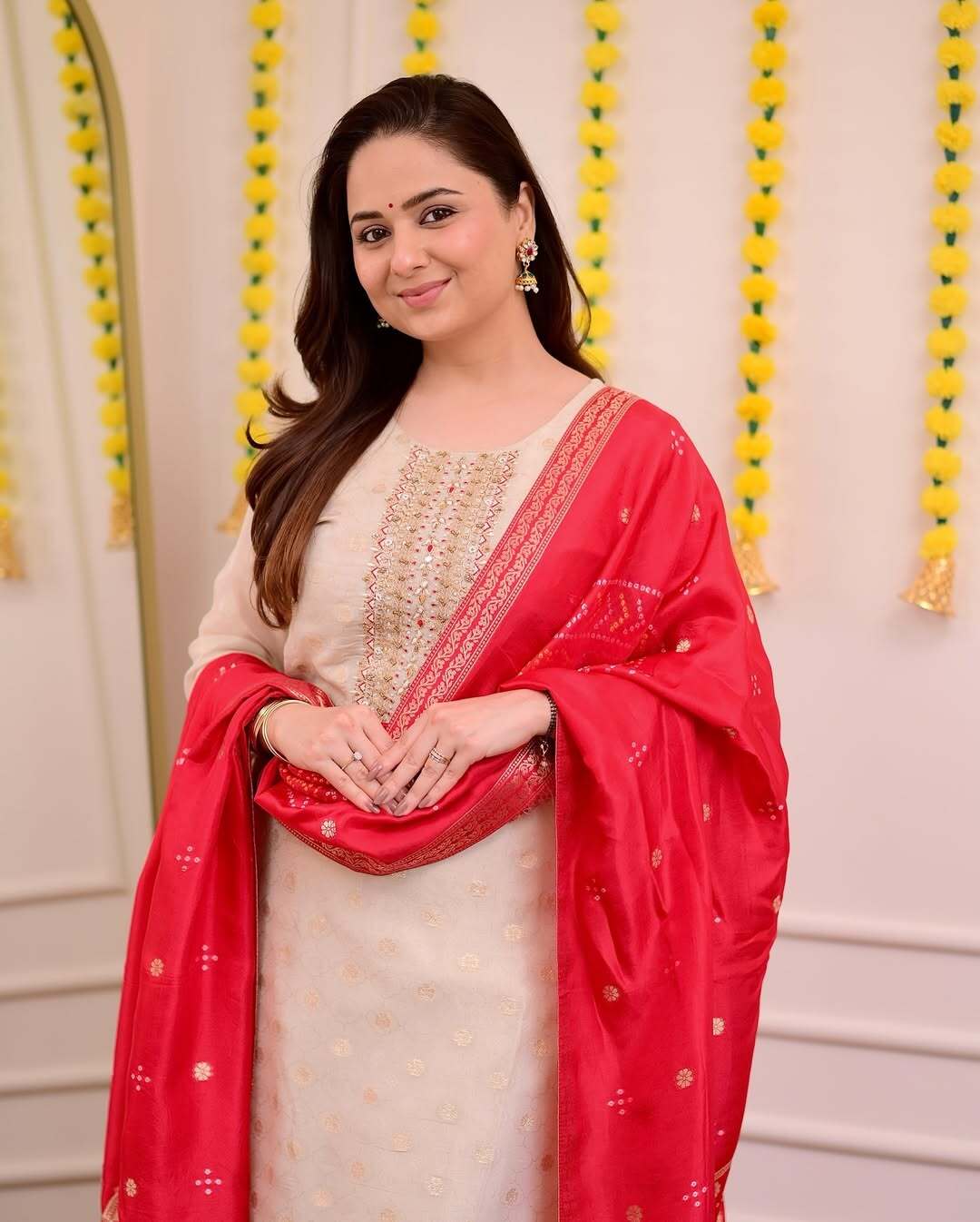 Jacquard Embroidered Festive Wear with Dupatta for Women