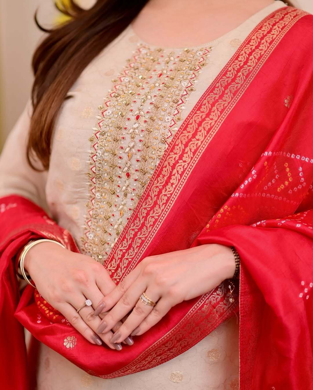 Jacquard Embroidered Festive Wear with Dupatta for Women