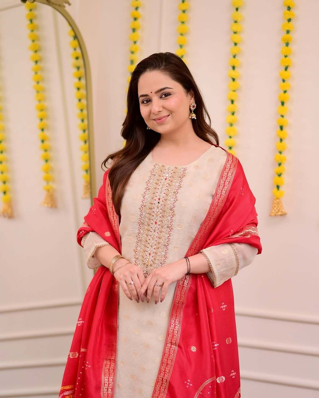 Jacquard Embroidered Festive Wear with Dupatta for Women