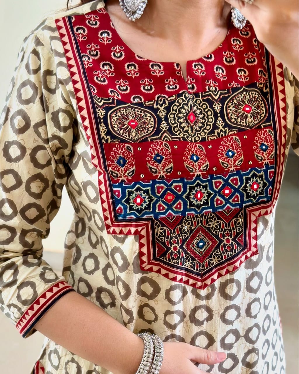 Premium Ajrakh Muslin Suit Set with Dupatta