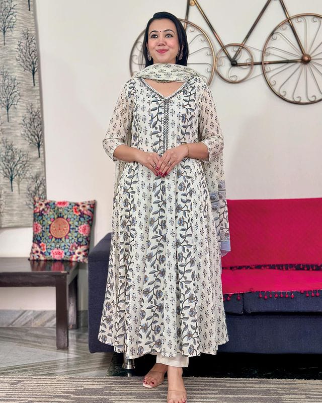 Premium Cotton Anarkali Suit Set with Dupatta