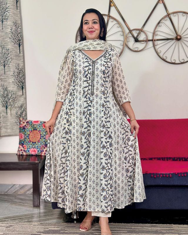 Premium Cotton Anarkali Suit Set with Dupatta