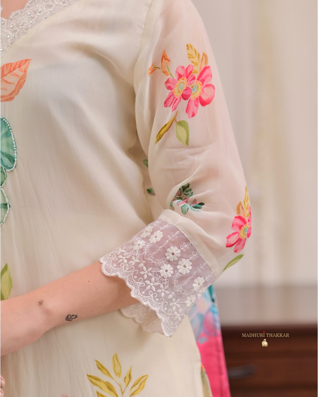 Premium Reshmi Organza Suit Set with Floral Digital Print & Dupatta