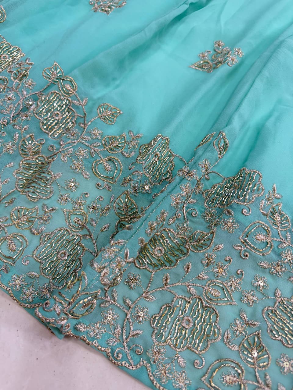 Premium Pastel Green Anarkali Suit Set with Dupatta