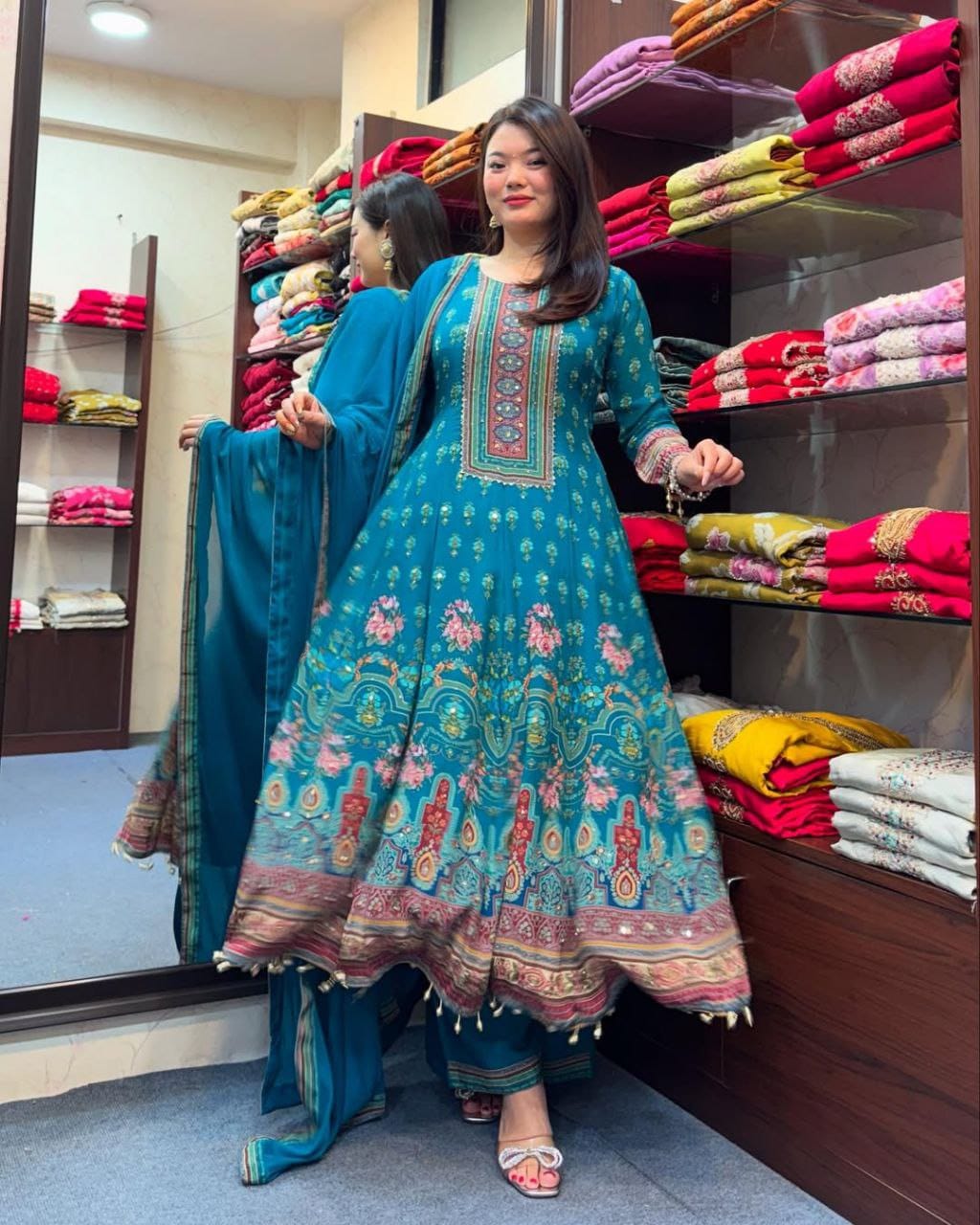 Premium Rajasthani Anarkali Suit Set with Dupatta