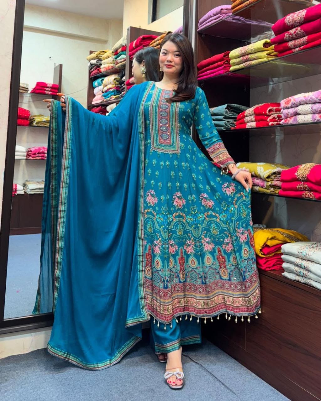 Premium Rajasthani Anarkali Suit Set with Dupatta