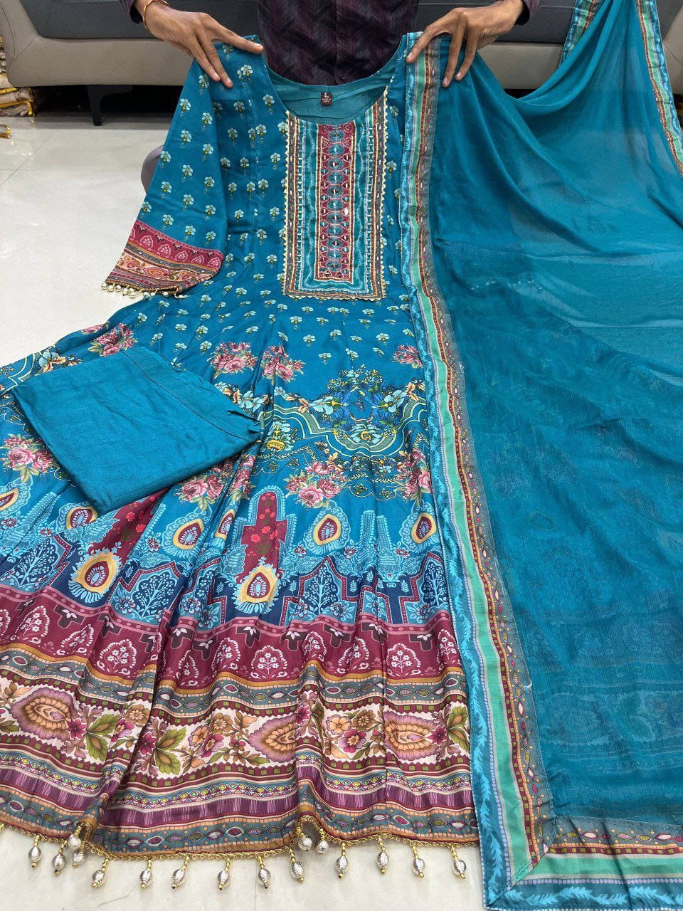 Premium Rajasthani Anarkali Suit Set with Dupatta