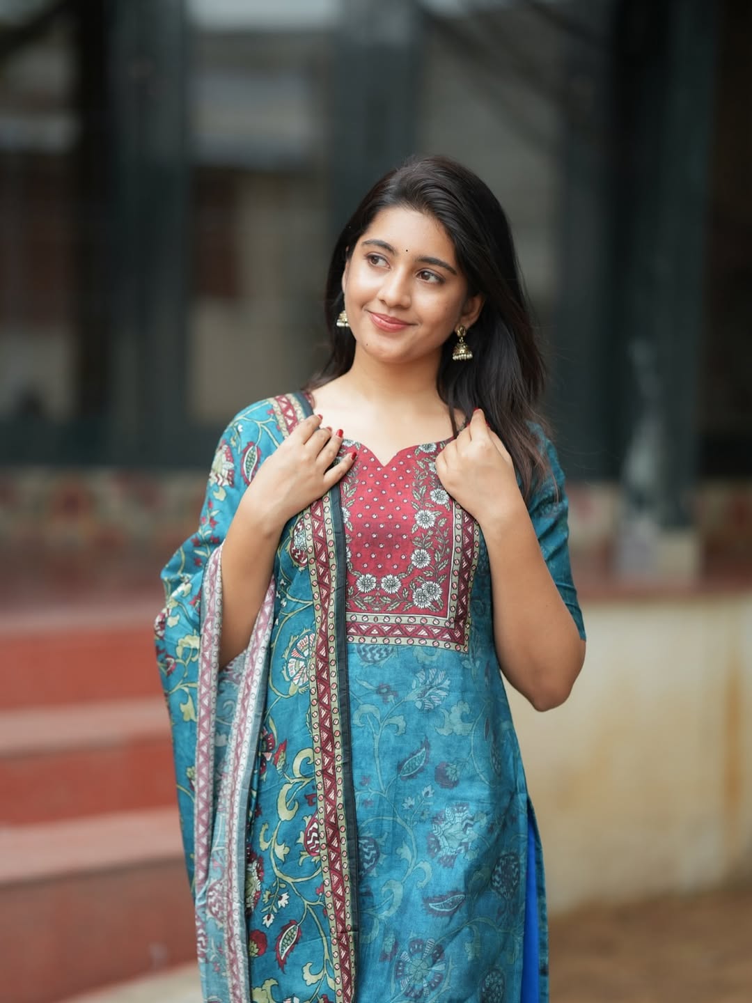 Festival Blue Rani Silk Suit Set with Dupatta