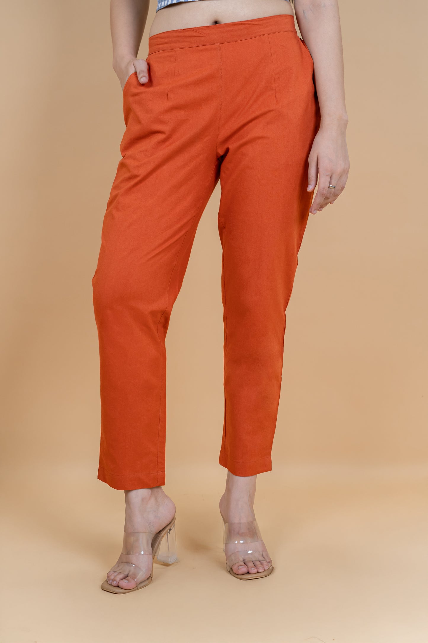 Orange Everyday Cotton Pant