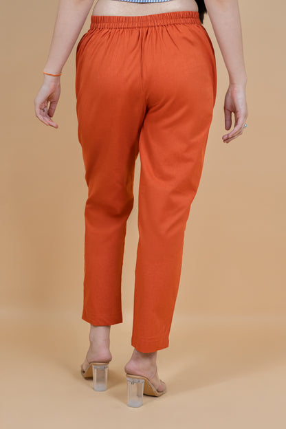 Orange Everyday Cotton Pant