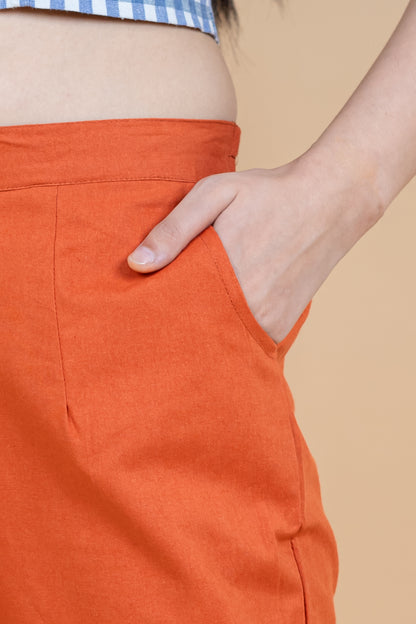 Orange Everyday Cotton Pant
