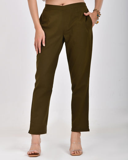 Olive Green Everyday Cotton Pant