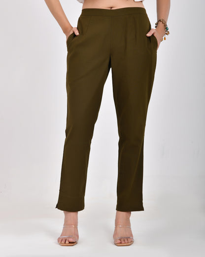 Olive Green Everyday Cotton Pant