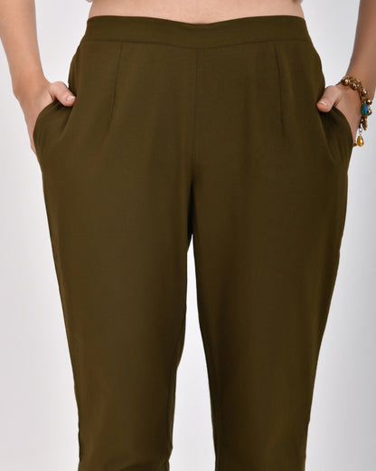 Olive Green Everyday Cotton Pant