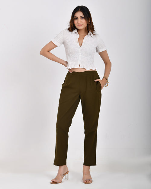 Olive Green Everyday Cotton Pant