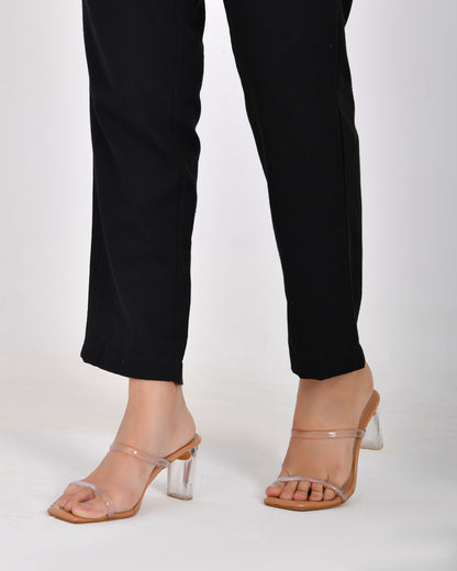Black Linen Narrow Leg Pants