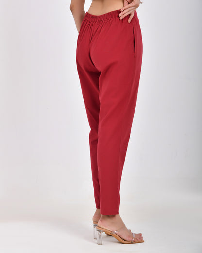 Maroon Everyday Cotton Pant