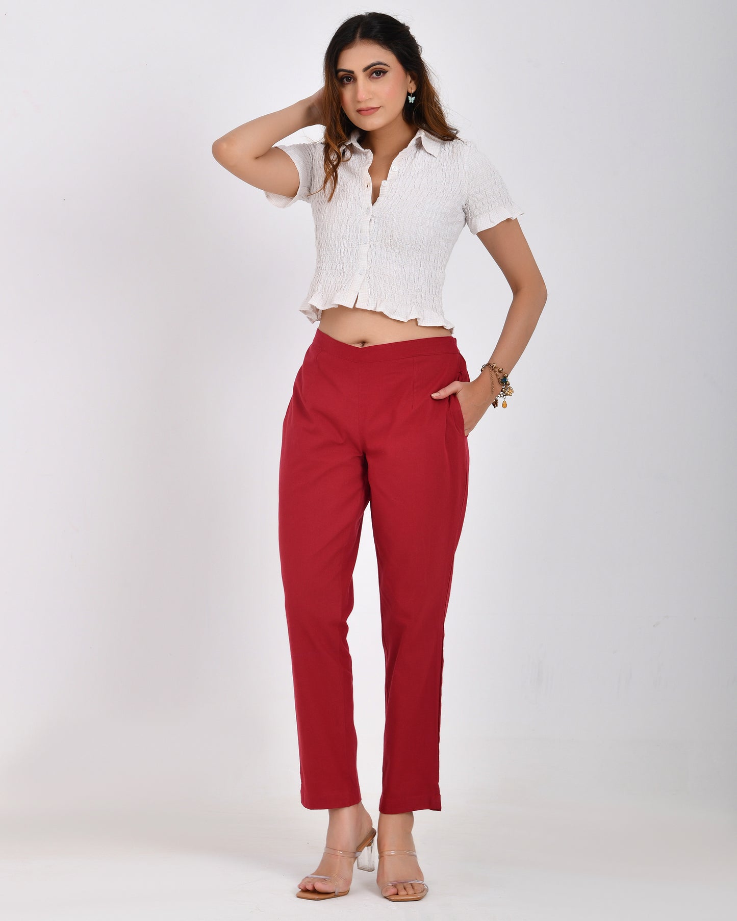 Maroon Everyday Cotton Pant
