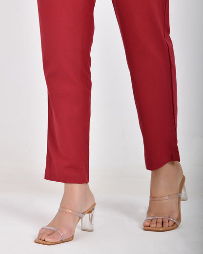 Maroon Everyday Cotton Pant