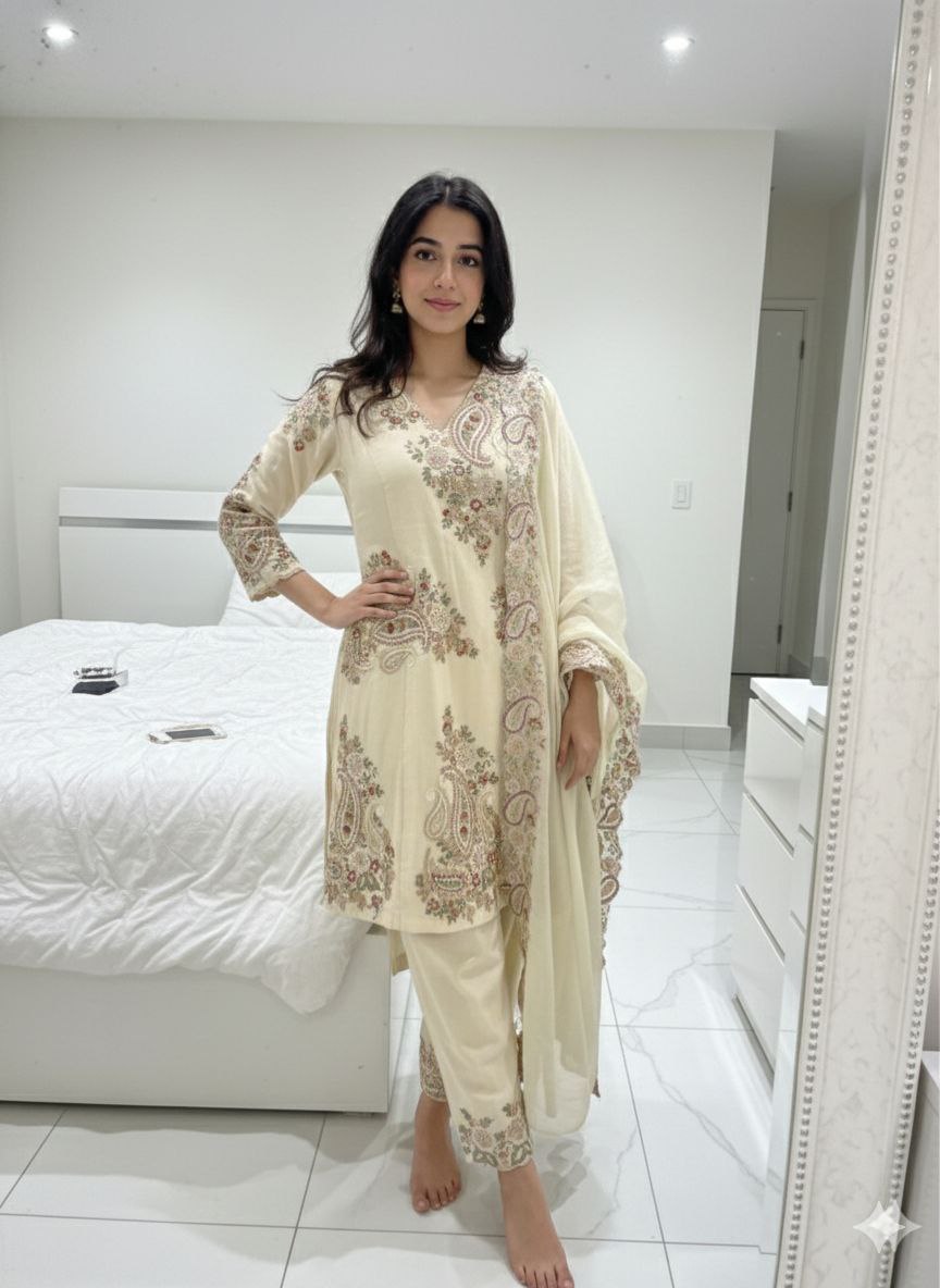 Designer Fendy Sequin Palazzo Suit Set