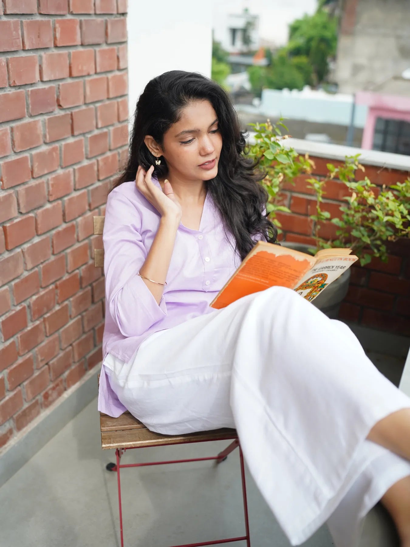 Women White Airy Linen Wide Leg Pant