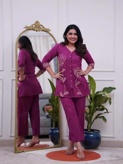 Stylish Embroidery Cotton Co-Ord Sets