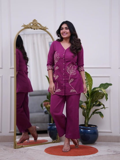 Stylish Embroidery Cotton Co-Ord Sets