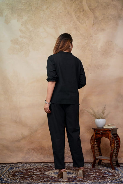 Cotton Linen embroidery Co-Ord Set