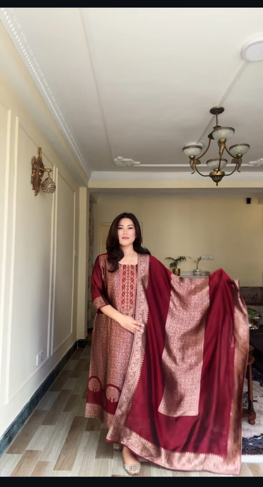Asopalav Banarasi Jacquard 3 Pc Suit Set