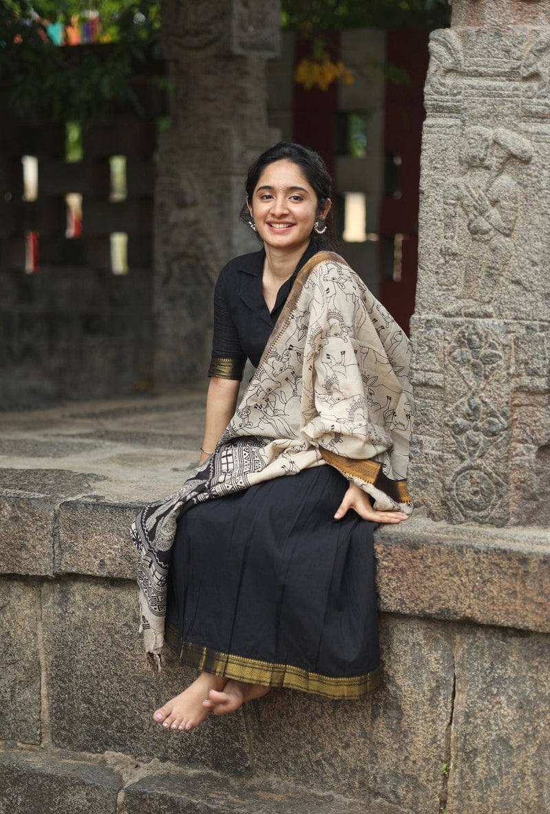 Black Banarasi Silk Festive Suit Set