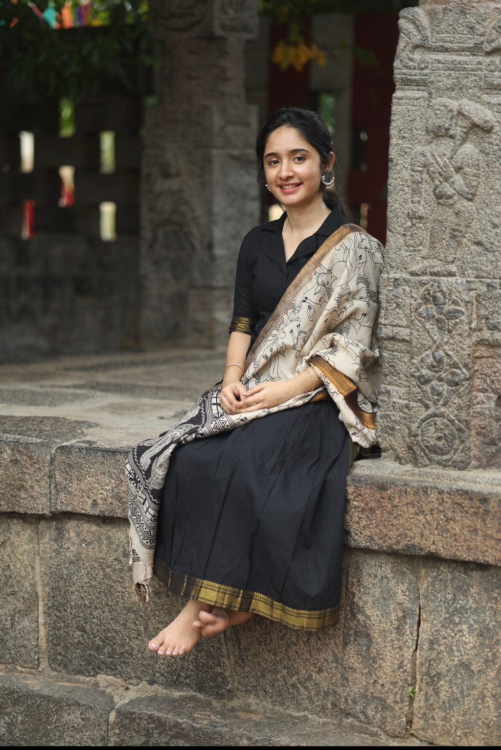 Black Banarasi Silk Festive Suit Set