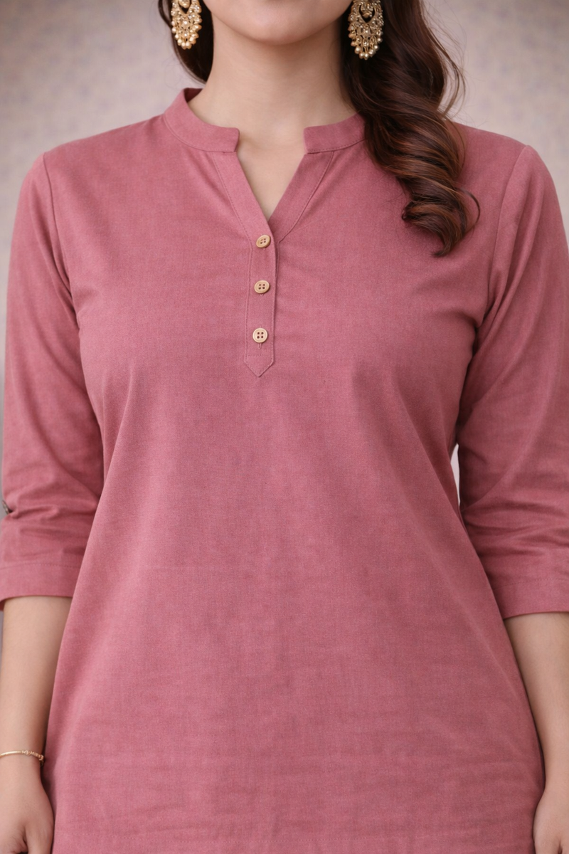 Elegant Dusty Rose Rayon Co-ord Set for Women