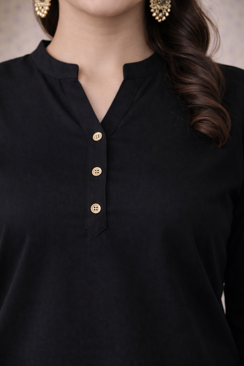 Black Rayon Kurti Pant Co-ord Set for Women