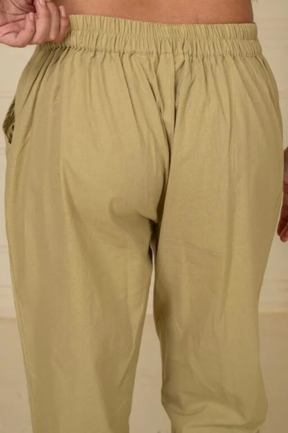 Earthy Brown Wide Leg Cotton Pant